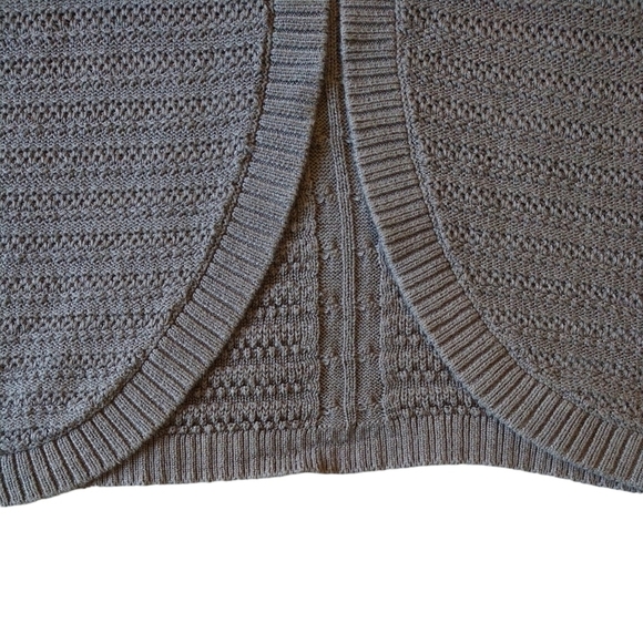 Chico's Brown Open Knit 3/4 Dolman Sleeve Open Front Cocoon Cardigan Boho - Picture 5 of 8